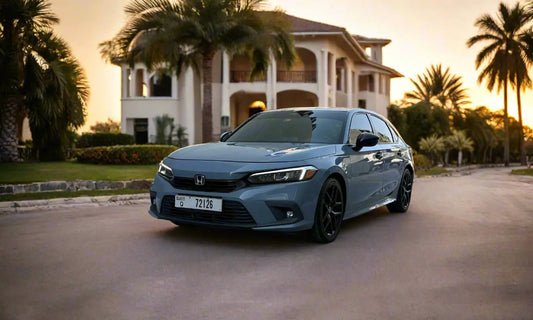 Honda Civic Sport 2022 Light Blue – Sedan Rental Dubai