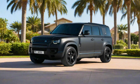 Land Rover Defender 2024 Matt Black – Luxury SUV Rental Dubai