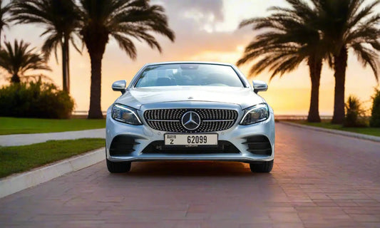 Mercedes-Benz C200 Convertible 2023 Grey – Luxury Car Rental Dubai